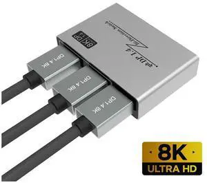 Displayport 1.4 Switch 8K Displayport Bi-direction Splitter Switcher Displayport KVM 2X1 1X2 Display-port 8K@30Hz,4K@120Hz eokCXOY