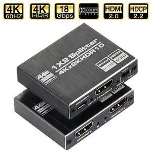 4K x 2K@60Hz dmi Splitter 1x2 with EDID, HDMI Splitter 1 in 2 Out, HDMI Splitter Supports Full HD1080P 4K and 3D, Compatible with Xbox PS3/4 Roku Blu-Ray Player HDTV (Black) eokCXOY 4K x 2K@60Hz dmi Splitter 1x2 with EDID, HDMI Splitter 1 in 2 Out, HDMI Splitter Supports Full HD1080P 4K and 3D, Compatible with Xbox PS3/4 Roku Blu-Ray Player HDTV (Black) eokCXOY