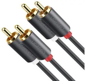 RCA Stereo Cable/Cord (Dual 2 x RCA Male to 2 x RCA Male Audio Cable, Digital & Analogue, Double-Shielded, PRO Series) supports (Amplifiers, AV Receivers, Hi-Fi) 10 Feet