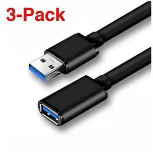 USB 3.0 Extension Cable - A-Male to A-Female Adapter Cord - 1.6 Feet (3-Pack) eokCXOY