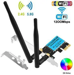 Wireless PCI Express Network Card, Dual-Band 2.4G/5.8G Wireless Adapter, Desktop Computer Built-in WiFi Adapter AC1200M, PCI-E Wifi Card with 1200Mbps for Windows 10/Windows 8/Windows 7 eokCXOY