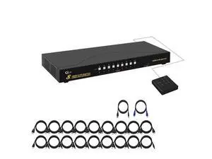 CKL 4Kx2K 8 Port HDMI KVM Switch with Cables and USB 2.0 Hub, Rack Mount KVM Switch Supports Keyboard Mouse Switching for Windows, Linux, Mac, Debian, Ubuntu, Fedora, Raspberry Pi and Ubuntu eokCXOY