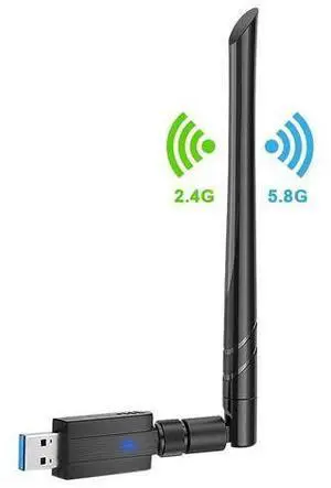 USB WiFi Adapter, USB 3.0 1200Mbps WiFi Dongle Network Adapter with 5dBi Antenna for PC/Desktop/Laptop/Mac, Support Windows XP/ 10/8/ 7/ Vista, Mac OS X 10.6-10.14 eokCXOY