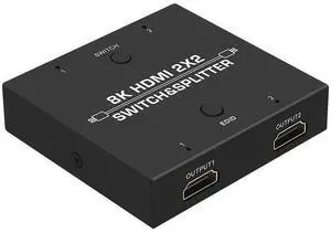 8K HDMI2.1 Switch & Splitter 2 In 2 Out Video Switcher 2*2 Video Matrix 8K@60Hz 4K@120Hz Splitter EDID Dynamic HDR Multi Screen eokCXOY 8K HDMI2.1 Switch & Splitter 2 In 2 Out Video Switcher 2*2 Video Matrix 8K@60Hz 4K@120Hz Splitter EDID Dynamic HDR Multi Screen eokCXOY