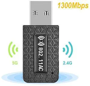 USB WiFi Adapter 1300M Wireless USB WiFi Dongle USB Dual Band Wireless 2.4G/5.8G Network Card with RTL8192 Chipset eokCXOY