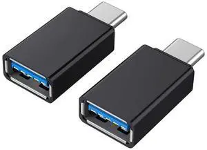 USB C Adapter, [2 Pack] USB C to USB 3.0 Adapter Compatible with MacBook Pro 2017/2016 , Google Chromebook Pixelbook , Samsung Galaxy S9 S8 S8+ Note8, Google Pixel 2/2XL - Black eokCXOY