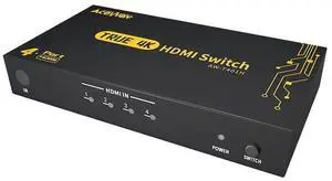4Kx2K Ultra HD 4Port HDMI Switch 4096x2160/3840x2160@60Hz 4:4:4 /1080P 3D HDMI 2.0 Switcher 4 Devices Sharing 1 Screen (with Remote Control) eokCXOY