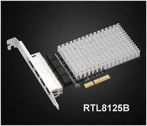 Realtek RTL8125B Ghip PCIE Gigabit Ethernett Adapter Card Upgraded 2.5Gbps Network Adapter Card 4 *RJ45 Connectors eokCXOY