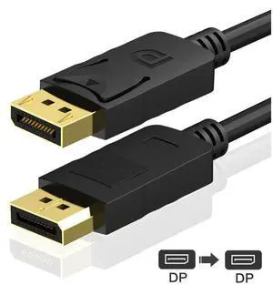 DisplayPort to DisplayPort Cable, 6 Feet, Gold-Plated Display Port Cable (4K 60Hz, 1440p 144Hz) DP Cable Compatible with Computer, Desktop, Laptop, PC, Monitor, Projector - Black eokCXOY