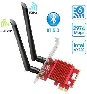 PCIe WiFi Card,WiFi 6 Wireless Network Card AX200 Dual Band PCI-Express Card Adapter, 2.4GHz/5.8GHz,Bluetooth 5.0 | MU-MIMO | Ultra-Low Latency PCI-E Card, Supports Windows 10 64 Bit System. eokCXOY