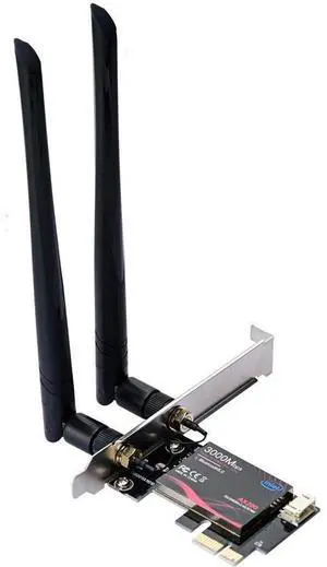 WiFi 6 AX200 PCIE WiFi Card, Dual Band 5GHz/2.4GHz Wireless WiFi Network Adapter for PC, Bluetooth 5.0 | MU-MIMO | Ultra-Low Latency PCI-E Card, Support Win 10 64-bit Only (Black) eokCXOY