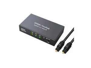 3 Port Optical Switcher Splitter 3 in 1 Out, with 2 Way Spdif Toslink Optical Splitter/IR Remote Control Optical Switcher Splitter, 3 Port Spdif Toslink Optical Switch eokCXOY