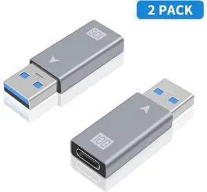 [2 Pack] USB C Female to USB Male Adapter, [10Gbps] USB 3.1 A to USB C Adapter SuperSpeed Data Sync. USB 3.1 Gen 2 Type C to USB A Charger Connector for PC Laptop Power Bank, Type-C Earphone.. eokCXOY