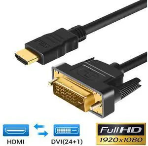 1080P 3D Bi-directional HDMI to DVI (DVI to HDMI) Cable DVI-D 24+1 Pin Adapter Cables for LCD DVD HDTV XBOX High Speed DVI to HDMI Cable (9.9FT / 3M) eokCXOY 1080P 3D Bi-directional HDMI to DVI (DVI to HDMI) Cable DVI-D 24+1 Pin Adapter Cables for LCD DVD HDTV XBOX High Speed DVI to HDMI Cable (9.9FT / 3M) eokCXOY