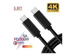 USB-C to USB C 3.1 Gen2 Cable 3.3ft with Power Delivery, Thunderbolt 3 Compatible,USB-IF Certified for Type C Laptops Phones, MacBook 2018, Matebook, iPad Pro 2018, Chromebook, ThinkPad eokCXOY