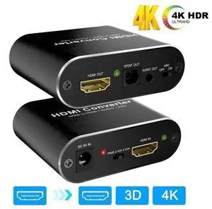 4K 60Hz HDMI 2.0 Audio Extractor Splitter for PS5 Xbox Series X 4K HDMI Audio 5.1 ARC converter HDMI + optical toslink SPDIF+3.5mm audio output,OZV8 eokCXOY