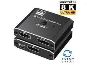 Displayport Switch, 8K@30Hz Bi-Directional DP 1.4 Switcher, Two-Way DP Switch Selector Box 2x1 or 1x2, 4K@120Hz Manual Display Port Splitter 2 in 1 Out for Computer Monitor Projector TV eokCXOY Displayport Switch, 8K@30Hz Bi-Directional DP 1.4 Switcher, Two-Way DP Switch Selector Box 2x1 or 1x2, 4K@120Hz Manual Display Port Splitter 2 in 1 Out for Computer Monitor Projector TV eokCXOY