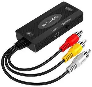 1080P AV to HDMI Video Adapter RCA to HDMI Audio Converter Wide Compatibility Excellent Heat Radiation Surveillance Camera Set-top Box Adapter for TV Monitor Projector eokCXOY