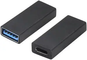 USB C to USB A Adapter USB 3.0 A Male to USB Type C Female Converter (One-Way Transmission and Charging) for USB Port PC,Laptops,Chargers and Type-C Port U-Disk,Smart Phone Etc(2 Pack-Black)