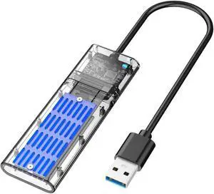 Transparent M.2 SSD Enclosure High Speed USB3.0 Gen1 5Gb/S M.2 NGFF SATA External Hard Drive Case for PC