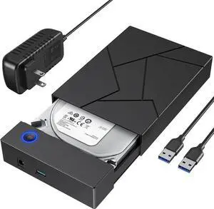 Hard Drive Enclosure 3.5, External Hard Drive Enclosure 3.5 HDD Enclosure Reader, USB 3.0 to 2.5 3.5 Inch SATA SSD HDD up to 8TB Multi Hard Drive Case with 12V Power Adapter Supply UASP Laptop Hard Drive Enclosure 3.5, External Hard Drive Enclosure 3.5 HDD Enclosure Reader, USB 3.0 to 2.5 3.5 Inch SATA SSD HDD up to 8TB Multi Hard Drive Case with 12V Power Adapter Supply UASP Laptop