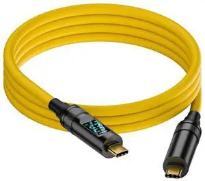 USB-C to USB C 100W 20Gbps Power & Data Cable with Smart LED Display 8K Type-C Male to Male for Laptop Disk Phone 100cm USB-C to USB C 100W 20Gbps Power & Data Cable with Smart LED Display 8K Type-C Male to Male for Laptop Disk Phone 100cm