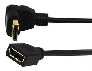 (30 CM/12inch) DP to DP Cable, Gold Plated 90 Degree Up Displayport Male to Displayport Female Audio and Video Extender Adapter Cable (Up M/F) (30 CM/12inch) DP to DP Cable, Gold Plated 90 Degree Up Displayport Male to Displayport Female Audio and Video Extender Adapter Cable (Up M/F)