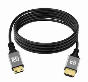 Ultra Thin Mini HDMI 2.1 HDTV Cable 2.0m, Hyper Slim HDMI Cord 2.0 8K 4K Type-A to Type-C for Camera HDTV Ultra Thin Mini HDMI 2.1 HDTV Cable 2.0m, Hyper Slim HDMI Cord 2.0 8K 4K Type-A to Type-C for Camera HDTV
