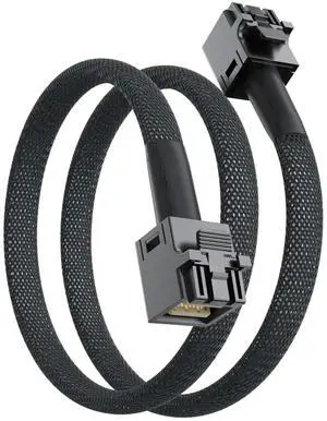 SFF-8643 to SFF-8643 Internal Mini SAS HD Cable with Sideband, Support up to 4 Lanes of SAS Data, Work with Server, Raid Card & PCI Express Controller,1-m(3.28ft) SFF-8643 to SFF-8643 Internal Mini SAS HD Cable with Sideband, Support up to 4 Lanes of SAS Data, Work with Server, Raid Card & PCI Express Controller,1-m(3.28ft)