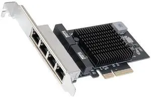 Quad 2.5 Gigabit Ethernet PCI Express PCI-E Network Interface Card 10/100/1000/25000 Mbps RJ45 LAN Realtek RTL8125 Chipset, Black (SI-PEX24077) Quad 2.5 Gigabit Ethernet PCI Express PCI-E Network Interface Card 10/100/1000/25000 Mbps RJ45 LAN Realtek RTL8125 Chipset, Black (SI-PEX24077)