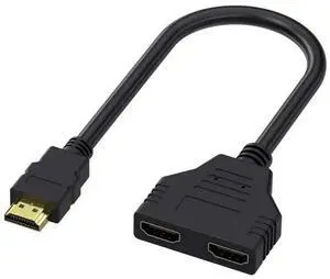 HDMI Cable 1080p 1-to-2 Male to Female 1.4 Version High-Definition Video Extension HDMI Distributor Adapter Cable 30CM HDMI Cable 1080p 1-to-2 Male to Female 1.4 Version High-Definition Video Extension HDMI Distributor Adapter Cable 30CM