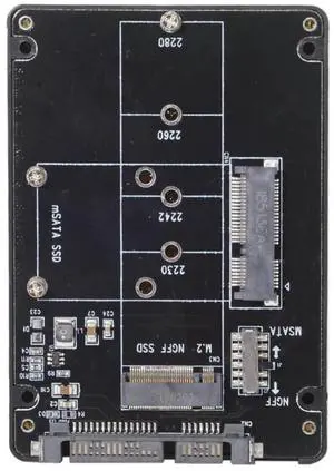Combo M.2 NGFF B-Key & mSATA SSD to SATA 3.0 Adapter Converter Case Enclosure with Switch Combo M.2 NGFF B-Key & mSATA SSD to SATA 3.0 Adapter Converter Case Enclosure with Switch