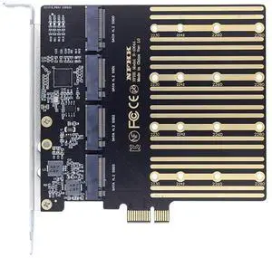 High-Speed 4 SATA NGFF Key B+M SSD to PCI-E 1x Motherboard Desktop Adapter SSD Card ASM1064 2280 with Hot Swap High-Speed 4 SATA NGFF Key B+M SSD to PCI-E 1x Motherboard Desktop Adapter SSD Card ASM1064 2280 with Hot Swap