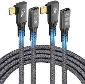 90 Degree USB C 3.2 Extension Cable, 2 x USB 3.2 Gen2 Type-C Male to Female Extender Cable Ultra 4K@60Hz 240W Charging 20Gbps Data Transfer with SSD (2, 2 x 90 Degrees Extension 20G 240W 2M) 90 Degree USB C 3.2 Extension Cable, 2 x USB 3.2 Gen2 Type-C Male to Female Extender Cable Ultra 4K@60Hz 240W Charging 20Gbps Data Transfer with SSD (2, 2 x 90 Degrees Extension 20G 240W 2M)