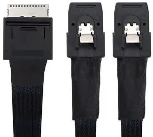 OCuLink PCIe PCI-Express SFF-8611 8X 8-Lane to Dual SFF-8087 4X SSD Data Active Cable 50cm OCuLink PCIe PCI-Express SFF-8611 8X 8-Lane to Dual SFF-8087 4X SSD Data Active Cable 50cm