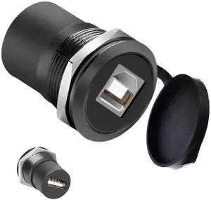 USB B to A Panel Mount Adapter - Solderless USB 2.0 Female Connector, Threaded Fixed USB Type B to A Conversion for Printers & Scanners USB B to A Panel Mount Adapter - Solderless USB 2.0 Female Connector, Threaded Fixed USB Type B to A Conversion for Printers & Scanners