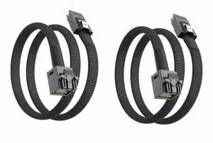 SFF-8643 to SFF-8087 Mini SAS HD Cable with Sideband, Compatible with 12Gbps SAS Drives and 6Gbps SAS/SATA Drives, 0.5-m(1.64ft), 2 Pack SFF-8643 to SFF-8087 Mini SAS HD Cable with Sideband, Compatible with 12Gbps SAS Drives and 6Gbps SAS/SATA Drives, 0.5-m(1.64ft), 2 Pack