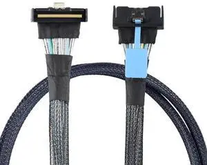 Right Angle SAS MCIO SFF-8654 8I 5.0 74P PCIE to MCIO SFF-8654 connection cable (1m) Right Angle SAS MCIO SFF-8654 8I 5.0 74P PCIE to MCIO SFF-8654 connection cable (1m)