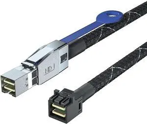 SFF-8644 to SFF-8643 Mini SAS HD Hybrid Cable, 12Gbps SAS 3.0 Adapter for RAID/Data Center/Workstation/Desktop, 100-Ohm, 0.5m/1.6ft SFF-8644 to SFF-8643 Mini SAS HD Hybrid Cable, 12Gbps SAS 3.0 Adapter for RAID/Data Center/Workstation/Desktop, 100-Ohm, 0.5m/1.6ft