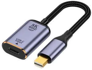 USB-C Type C Female Source to Mini Displayport DP 1.4 Sink HDTV Cable 8K@60hz 4K@120hz for Tablet Laptop USB-C Type C Female Source to Mini Displayport DP 1.4 Sink HDTV Cable 8K@60hz 4K@120hz for Tablet Laptop