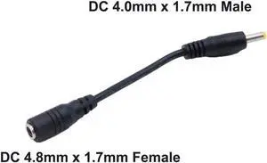 WISDUM 1Pc CCTV DC Power Plug 4.0mm x 1.7mm Male To 4.8mm x 1.7mm Female Jack Extension Connector Cable Cord WISDUM 1Pc CCTV DC Power Plug 4.0mm x 1.7mm Male To 4.8mm x 1.7mm Female Jack Extension Connector Cable Cord