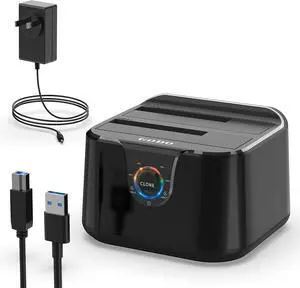 USB 3.0 to SATA III Mini Dual Bay External Hard Drive Docking Station for 2.5/3.5 inch HDD SSD,Support Offline Clone,Hot Pluggable,UASP (5 Gbps) and Max USB 3.0 to SATA III Mini Dual Bay External Hard Drive Docking Station for 2.5/3.5 inch HDD SSD,Support Offline Clone,Hot Pluggable,UASP (5 Gbps) and Max