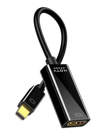 Mini DP to HDMI Cable 4K@30Hz Mini DisplayPort to HDMI Adapter Cord, High-Definition Screen Mirroring Converter for Laptop/PC/Monitor/TV Mini DP to HDMI Cable 4K@30Hz Mini DisplayPort to HDMI Adapter Cord, High-Definition Screen Mirroring Converter for Laptop/PC/Monitor/TV