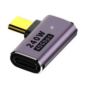 90° Side-Angle USB4 Type-C Adapter 40Gbps 240W Right Angle Male to Female, 8K HDMI Alt Mode Extension for Gaming/MacBook/iPad 90° Side-Angle USB4 Type-C Adapter 40Gbps 240W Right Angle Male to Female, 8K HDMI Alt Mode Extension for Gaming/MacBook/iPad