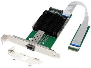 M.2 to 10GbE SFP+ Fiber Network Card X520-DA1, Intel JL82599EN 10 Gigabit Ethernet Controller, Single Port, M.2 B+M Key, for Server, Industrial PC, and Embedded Systems M.2 to 10GbE SFP+ Fiber Network Card X520-DA1, Intel JL82599EN 10 Gigabit Ethernet Controller, Single Port, M.2 B+M Key, for Server, Industrial PC, and Embedded Systems
