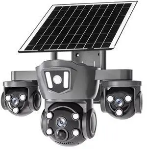 4G Solar Triple-Lens Security Camera 9MP, Outdoor, Triple-Screen, No WiFi, Solar Powered, Mobile Alerts 4G Solar Triple-Lens Security Camera 9MP, Outdoor, Triple-Screen, No WiFi, Solar Powered, Mobile Alerts