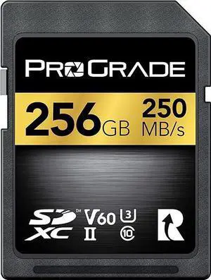 SD UHS-II 256GB Card V60 Up to 130MB/s Write Speed and 250 MB/s Read Speed | for Professional Vloggers, Filmmakers, Photographers & Content Curators by Prograde Digital SD UHS-II 256GB Card V60 Up to 130MB/s Write Speed and 250 MB/s Read Speed | for Professional Vloggers, Filmmakers, Photographers & Content Curators by Prograde Digital