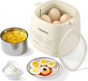 DIDImo Electric egg cooker, 4 capacities, 6-in-1 egg cooker, timer, touch panel, can cook eggs, custard and yogurt