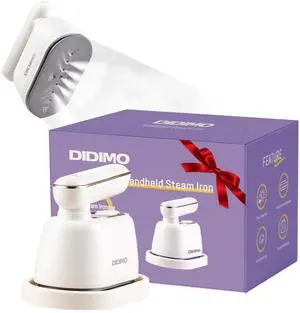 DIDImo Portable steam iron kawuCR-YT06A, 5 seconds fast heating, 120 ml water tank, 180° rotating handle, wet and dry ironing function, suitable for school, travel, office DIDImo Portable steam iron kawuCR-YT06A, 5 seconds fast heating, 120 ml water tank, 180° rotating handle, wet and dry ironing function, suitable for school, travel, office