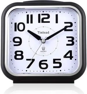 Eyesoul 5.5" Large Analog Alarm Clock Silent Non Ticking, Gentle Wake, Beep Sounds, Increasing Volume, Battery Operated Snooze and Manual Light, Easy Set, Black (Best for Elder) Eyesoul 5.5" Large Analog Alarm Clock Silent Non Ticking, Gentle Wake, Beep Sounds, Increasing Volume, Battery Operated Snooze and Manual Light, Easy Set, Black (Best for Elder)